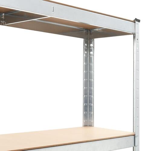 Opbevaringsreol 100 x 60 x 180 cm cm stål og MDF sølvfarvet