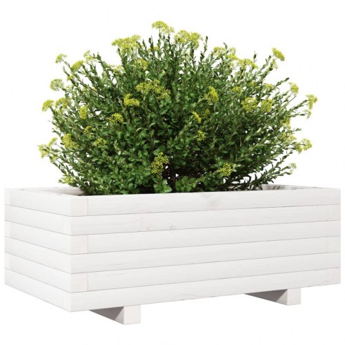 Plantekasse i massivt fyrretræ 70 x 40 x 26,5 cm - hvid