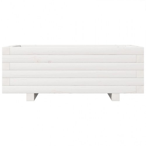 Plantekasse i massivt fyrretræ 70 x 40 x 26,5 cm - hvid
