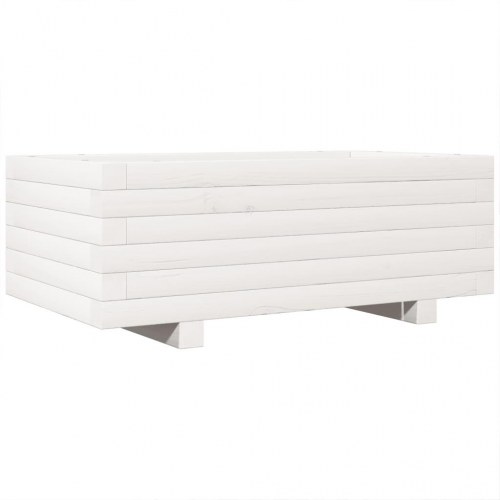 Plantekasse i massivt fyrretræ 70 x 40 x 26,5 cm - hvid