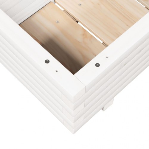 Plantekasse i massivt fyrretræ 70 x 40 x 26,5 cm - hvid