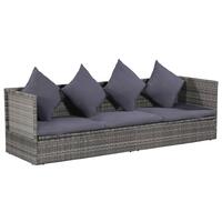 Havebord 200x60 cm polyrattan grå