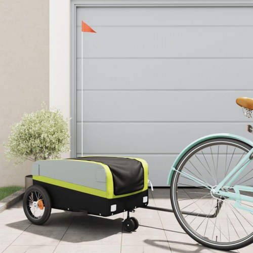 Cykelanhænger 30 kg - jern, sort/grøn