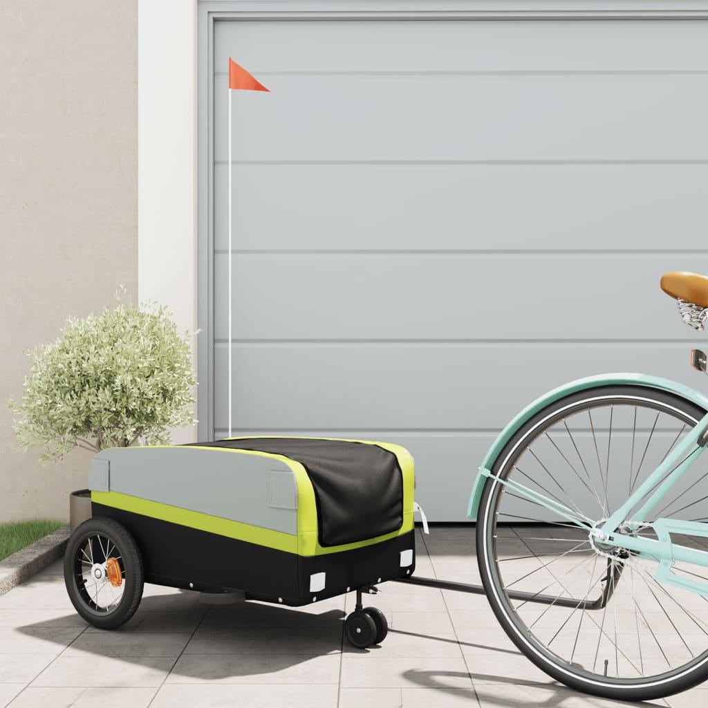 Cykelanhænger 30 kg jern sort og grøn
