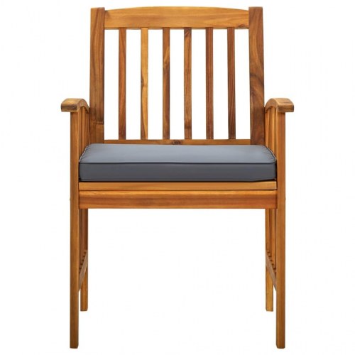 Spisebordssæt til haven 9 dele med hynder massivt akacietræ