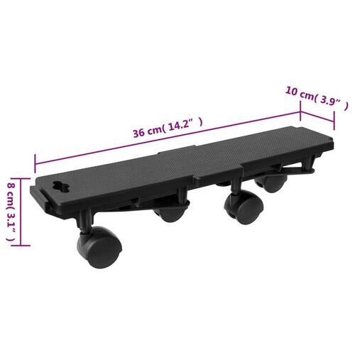 Møbelhunde 6 stk. med 4 hjul 170 kg polypropylen sort