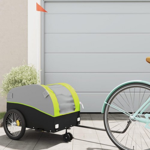 Cykelanhænger 30 kg - jern, sort/grøn