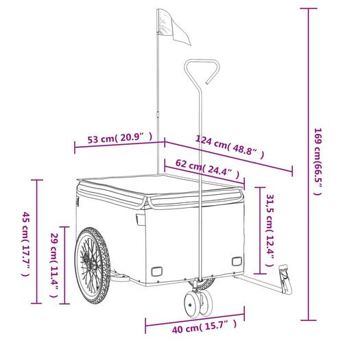 Cykelanhænger 30 kg jern sort