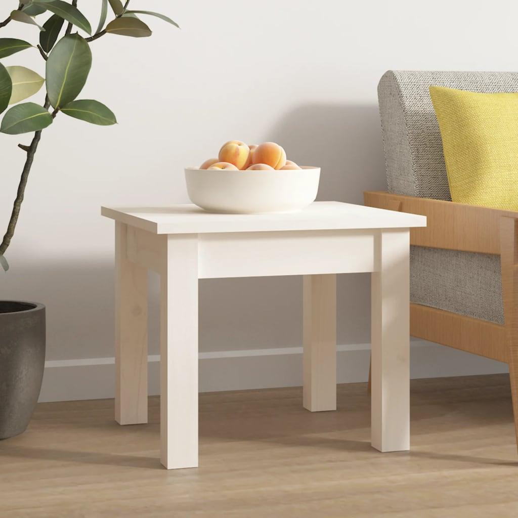 Sofabord 35x35x30 Cm Massivt Fyrretræ Hvid