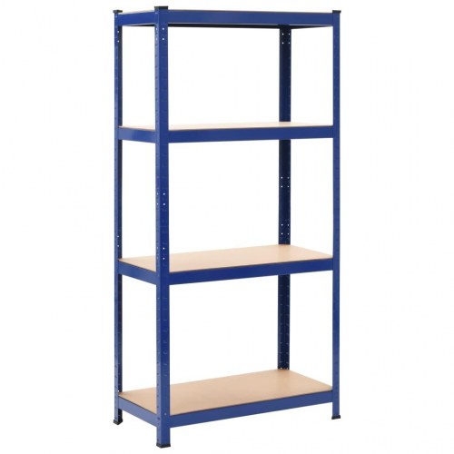 Opbevaringsreoler 2 stk. 80x40x160 cm stål og MDF blå