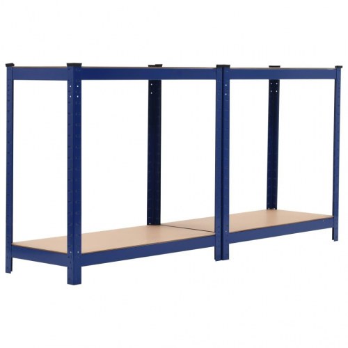 Opbevaringsreoler 2 stk. 80x40x160 cm stål og MDF blå