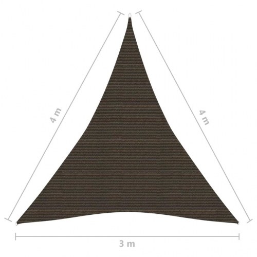 Solsejl 3×4×4 m - trekantet HDPE 160 g/m², brun