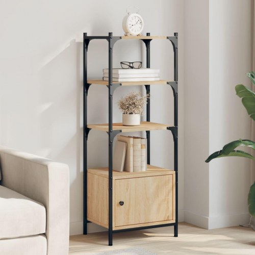 Bogreol med 3 hylder 41x30x109,5 cm konstrueret træ sonoma-eg