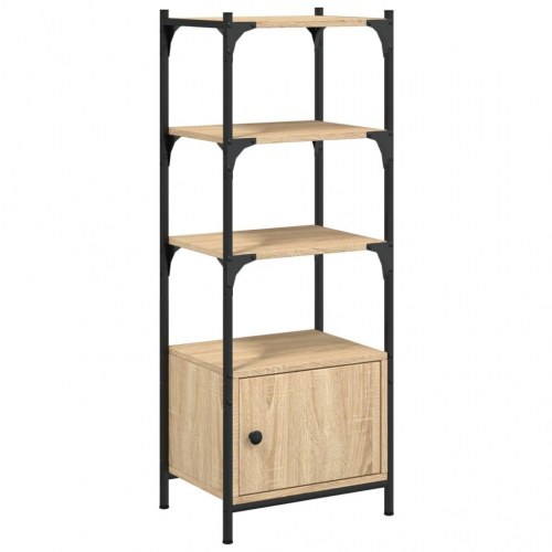 Bogreol med 3 hylder 41x30x109,5 cm konstrueret træ sonoma-eg