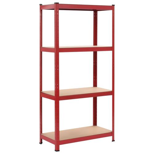 Opbevaringsreoler 2 stk. 80 x 40 x 160 cm stål MDF rød