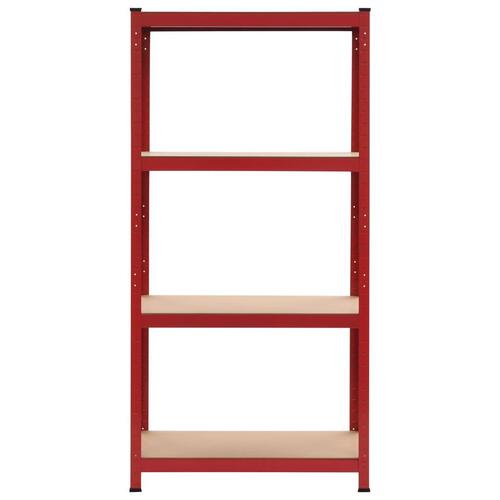 Opbevaringsreoler 2 stk. 80 x 40 x 160 cm stål MDF rød