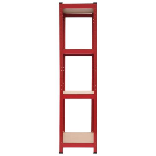 Opbevaringsreoler 2 stk. 80 x 40 x 160 cm stål MDF rød