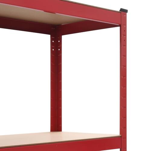 Opbevaringsreoler 2 stk. 80 x 40 x 160 cm stål MDF rød