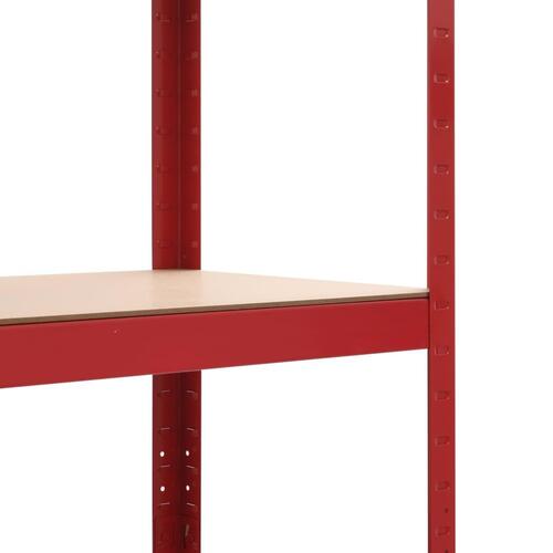 Opbevaringsreoler 2 stk. 80 x 40 x 160 cm stål MDF rød