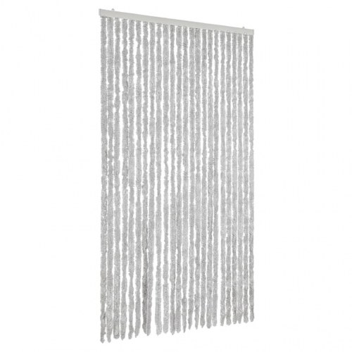 Flueforhæng 100×200 cm i chenille - grå dørgardin