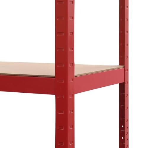 Opbevaringsreoler 2 stk. 80 x 40 x 160 cm stål MDF rød