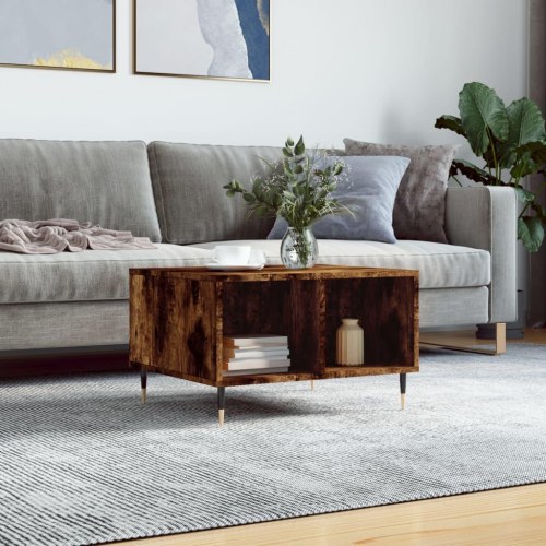Sofabord i konstrueret træ - 60×50×36,5 cm, røget egetræsfarve