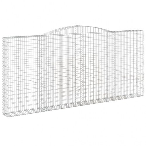 Buede gabionkurve - 2 stk. 400×30×180/200 cm i galvaniseret jern