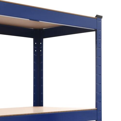Opbevaringsreol 80 x 40 x 180 cm stål og MDF blå