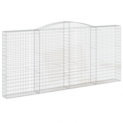 Buede gabionkurve - 4 stk. 400×30×180/200 cm i galvaniseret jern
