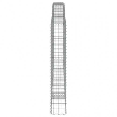 Buede gabionkurve - 4 stk. 400×30×180/200 cm i galvaniseret jern