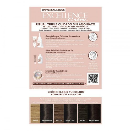 Hårfarve uden ammoniak L'Oreal Paris Excellence 2U Darkest Brunette - 5 stk