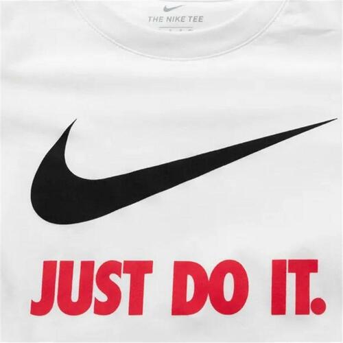 Børne Kortærmet T-shirt Nike Swoosh Just Do It Hvid 3-4 år