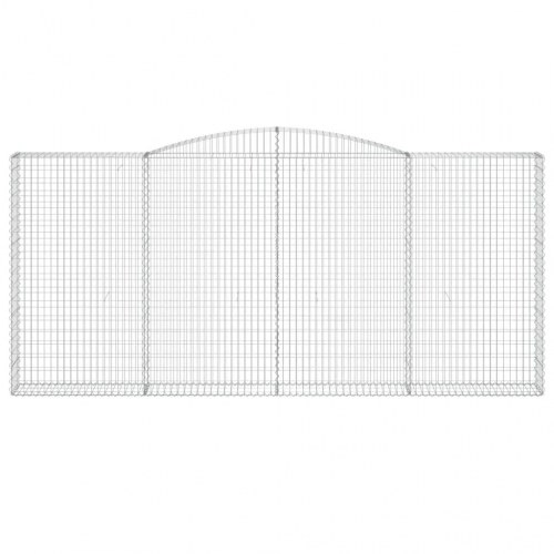 Buede gabionkurve - 8 stk. 400×30×180/200 cm i galvaniseret jern