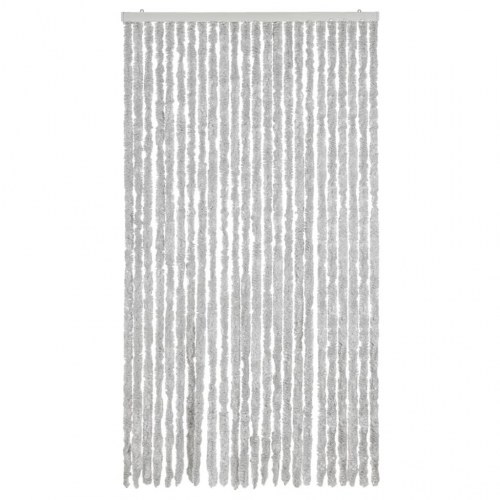 Flueforhæng 100 x 230 cm i chenille - grå dørgardin