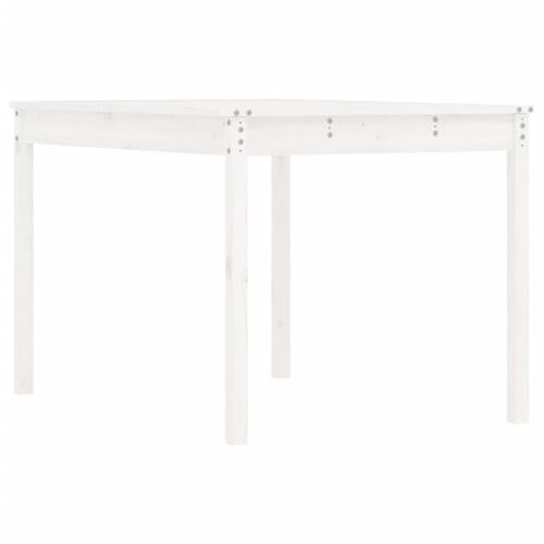 Havebord 121x82,5x76 cm massivt fyrretræ hvid