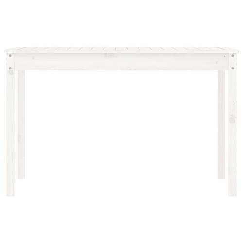 Havebord 121x82,5x76 cm massivt fyrretræ hvid
