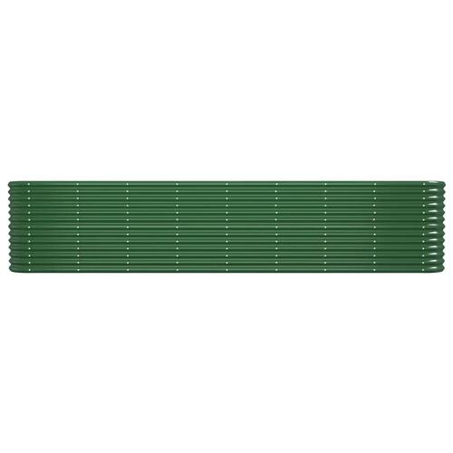 Plantekasse 332x40x68 cm pulverlakeret stål grøn