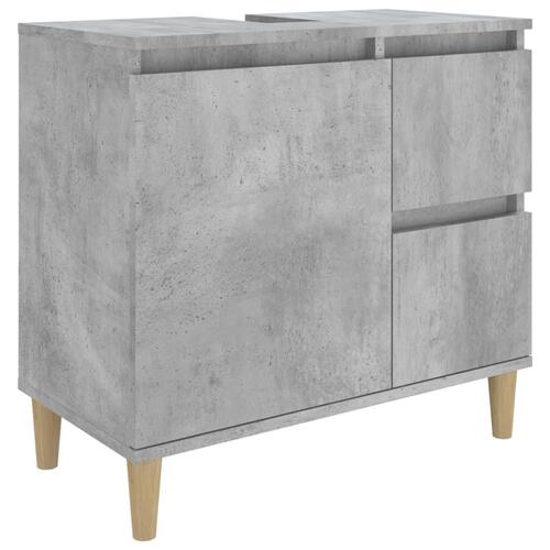 Badeværelsesskab 65x33x60 cm konstrueret træ betongrå