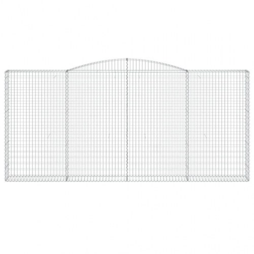 Buede gabionkurve 5 stk. - 400×30×180/200 cm i galvaniseret jern