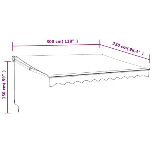 Elektrisk foldemarkise 3 x 2,5 m - cremefarvet