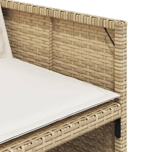 Spisebordssæt til haven 11 dele med hynder polyrattan beige