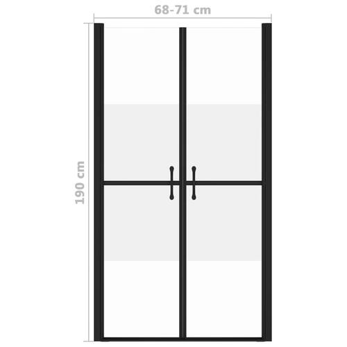 Brusedør (68-71)x190 cm sikkerhedsglas delvist matteret