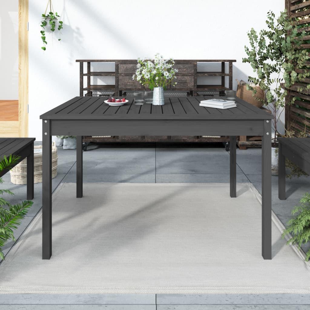 Havebord 121x82,5x76 cm massivt fyrretræ grå