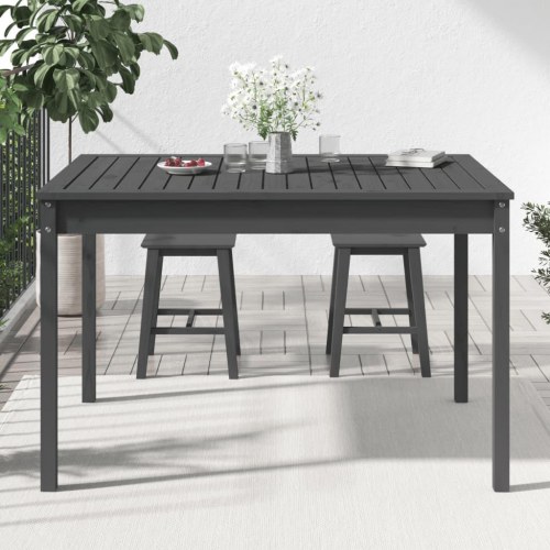 Havebord 121x82,5x76 cm massivt fyrretræ grå