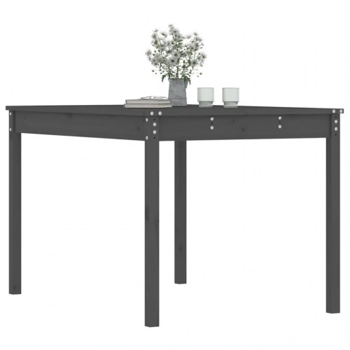 Havebord 121x82,5x76 cm massivt fyrretræ grå