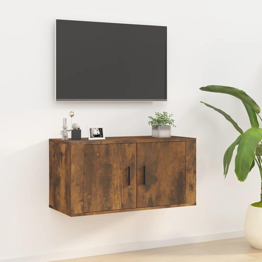 Væghængt Tv-Skab 57X34,5X Etræsfarve Røget Eg - 1 / 80 cm / 40 cm