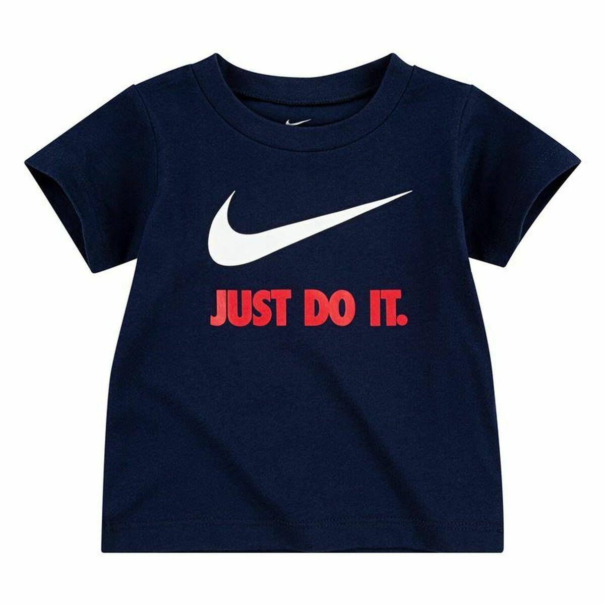 Børne Kortærmet Shirt Nike Swoosh Marineblå Måneder