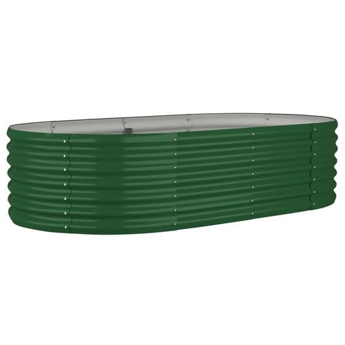 Plantekasse 152x80x36 cm pulverlakeret stål grøn