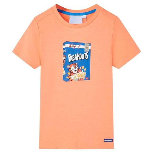 Kortærmet T-shirt til børn str. 104 neon-orange