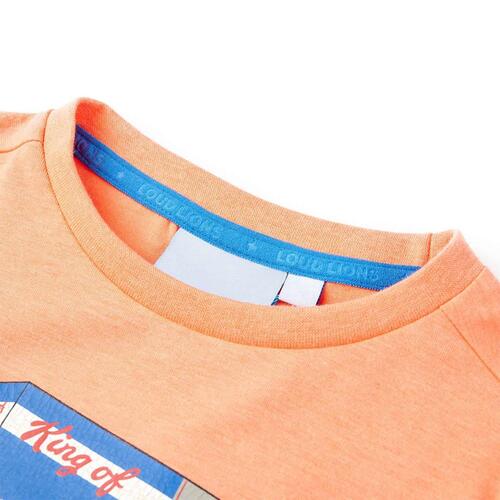 Kortærmet T-shirt til børn str. 104 neon-orange